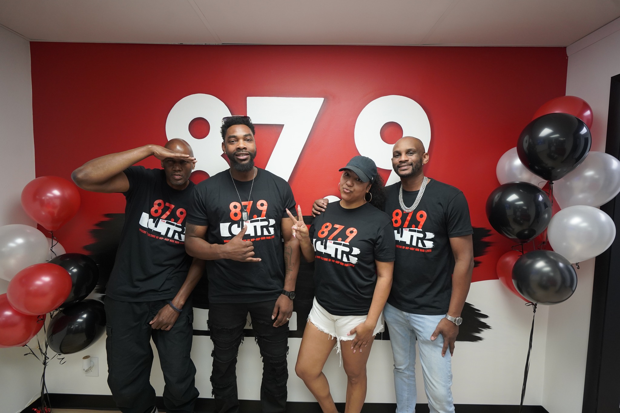 A group picture of the crew at 87.9 The Culture.